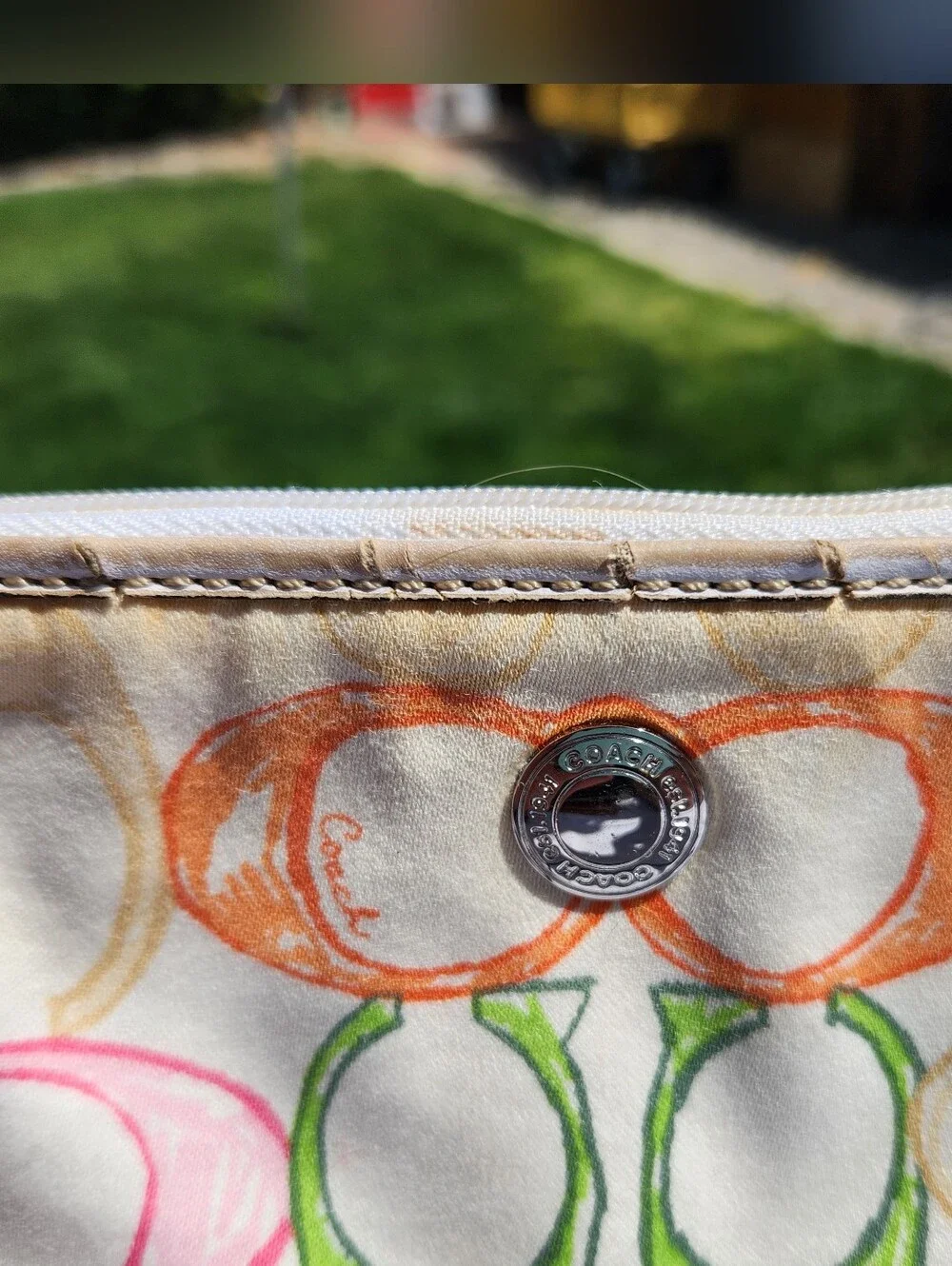 Coach Multicolor Signature Wristlet with Colorful Logo Print